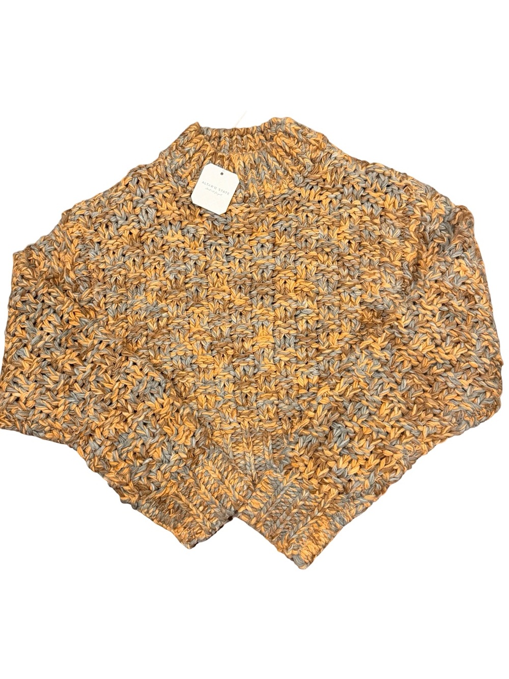 Altar’d State Marled Chunky Knit Sweater Orange Brown Gray XS NWT - Picture 5 of 12